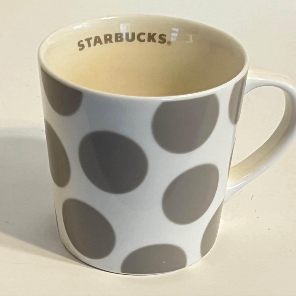 Starbucks Large Gray Polka Dot Ceramic Mug